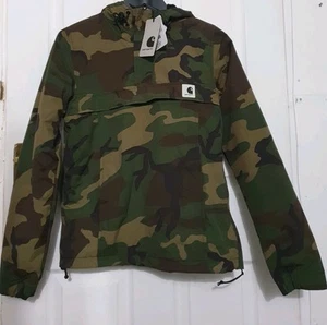 Carhartt Pullover Jacket Womens XS Green Camo Fleece Lined Nimbus New Tags - Picture 1 of 11