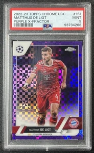MATTHIJS DE LIGT PSA 9 2022-23 TOPPS CHROME UCC 161 PURPLE X-FRACTOR XFRACTOR /3 - Picture 1 of 2