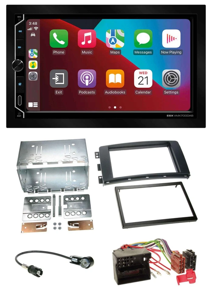 ESX 2DIN DAB USB MP3 Bluetooth Autoradio für Smart ForTwo 07-10 ForFour 04-06 Qu - Bild 1 von 4