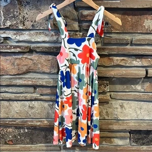 Arbil Flores Mil Floral Tie-Shoulder Sleeveless Square Neck Summer Dress - Picture 1 of 6