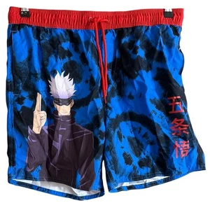 Jujutsu Kaisen Blue Wash 16.5 in Swim Trunks Blue & Red Size Medium M New - Picture 1 of 5