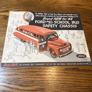 Vintage 1948 40s Ford School Bus Pamphlet Brochure “ Brand New For 48’ “ - Picture 1 of 11