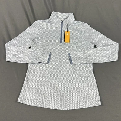 Pullover de golf FootJoy para mujer protección solar 1/4 cremallera pequeña piedra azul precio de venta sugerido por el fabricante 98 USD Foto 1 de 4