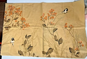 Coppia federe vintage anni 70 Pequot Little CHICKADEE uccellini asiatici standard marrone chiaro! - Foto 1 di 4