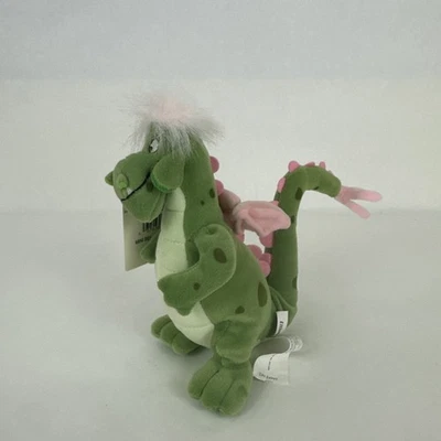 Vintage Disney Store Pete's Dragon Elliott 8" Plush Bean Bag Beanie Green Pink - Image 1 of 4