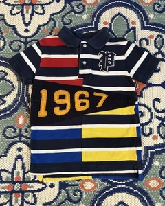 Polo Ralph Lauren Jungen 3T besticktes Kurzarmhemd 1967 gestreift - Bild 1 von 5