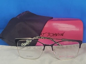 Nuevo marco de gafas para mujer Betsey Johnson imparable metal negro 54-16-140 - Imagen 1 de 18