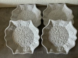 4er Set Vintage Chateau Clair weiß elegant 8" Salatteller Blumen Floral - Bild 1 von 6