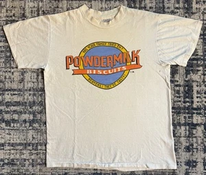 Vintage 80s PowderMilk Biscuits T Shirt Men’s Size XL White Hanes 100% Cotton - Picture 1 of 7