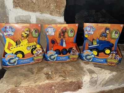 Paw Patrol Dino Rescue Lot of 3 Deluxe Vehicles - Chase, Zuma & Rubble New - Image 1 of 4