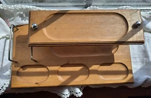 Vintage Wood & Metal Dresser Organizer Valet Vanity 12" L x 6.5" W Shelf 2 Tier! - Picture 1 of 7