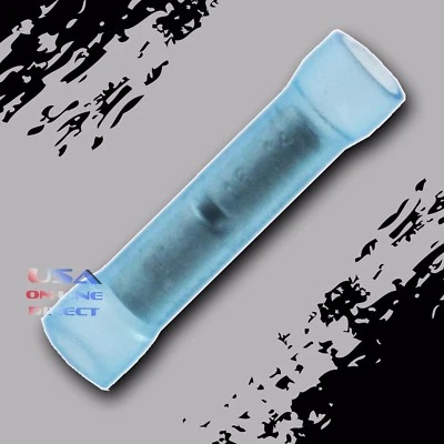  500pcs 16-14 Gauge Wire Butt Connectors Blue Nylon AWG Crimp Terminal Copper US - Image 1 of 2