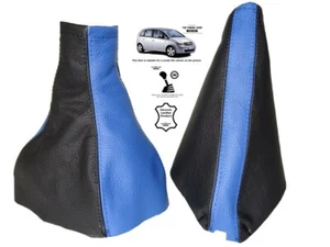 Faltenbalg Schalthebel und Bremse für Opel Meriva A 2003-2010 Leder Schwarz Blau - Bild 1 von 5