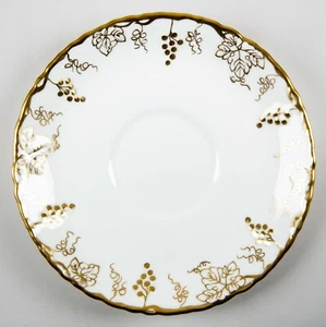 Royal Crown Derby Vine Gold Saucer For Cream Soup Bowl Fine China England - Picture 1 of 2