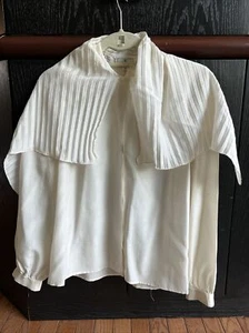 Camisa boutique vintage Valentino para mujer 6 blusa de seda blanca manga larga - Imagen 1 de 5