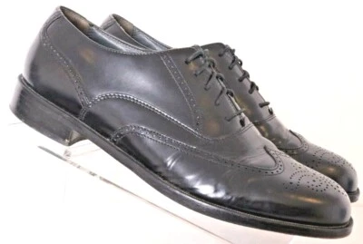 Bostonian Stockbridge Black Leather Brogue Wingtip 5-Eye Dress Shoes Men's 9 D - Image 1 of 4