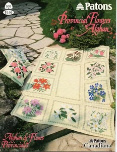 Patons TUNISIAN CROCHET Pattern Book 535, Provincial Flowers Afghan & Pillows - Picture 1 of 6