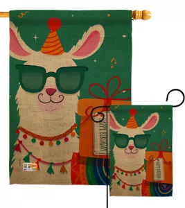Cool Llamas Birthday Party Celebration Gift Animal Funny Garden House Yard Flag - Picture 1 of 13