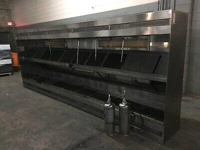 30in X 192in Commercial Restaurant Exhaust Hood W/ Fire Suppression. • 5,800$