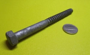Galvanized Hex Head Lag Screw 3/8" Threads x 4.50" Length, 50 pcs - Picture 1 of 12
