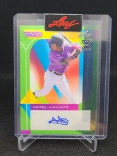 2022 Leaf Vivid Baseball Adael Amador 1/1 Auto Autograph Signed Proof Green