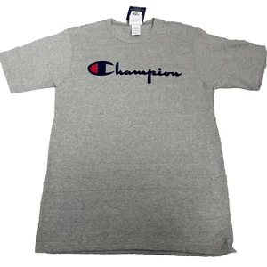 Camiseta Oxford Gris Azul Rojo Serigrafía Logotipo Escritura Hombre - Imagen 1 de 3