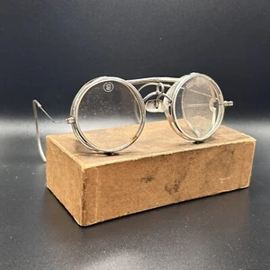 Antique Kings Safety Glasses Goggle Saniglas Fold Mesh Side Railroad Steampunk - Picture 1 of 9