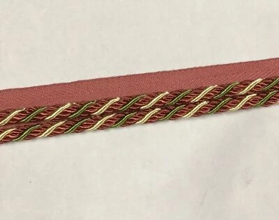 XX06 Upholstery Trim 1/4" Terra Cotta Cord with Lip Rayon Cotton Polyester 12 yd - Image 1 of 2