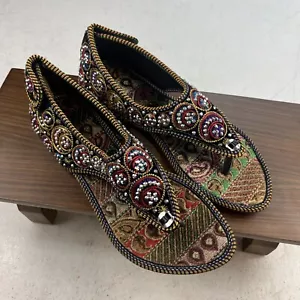 Women mojari sandals traditional Punjabi jutti slipper US style shoes flip flops - Picture 1 of 15