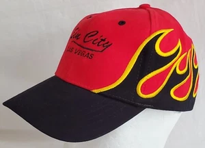 Vintage rot Las Vegas Flames Sin City Souvenir Baseballmütze Kappe UNBENUTZT Neu mit Etikett - Bild 1 von 11