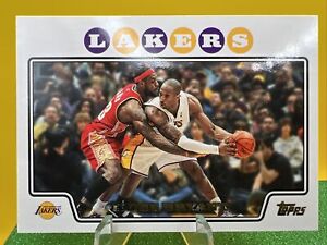 2008-09 Topps Kobe Bryant #24 Base Card w/ LeBron James Los Angeles Lakers 💎
