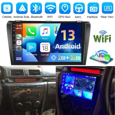 For Mazda 3 2004-2009 Android 13.0 Car Radio GPS Navi Stereo Wifi CarPlay Player - Image 1 of 4