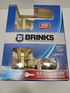Brinks High Security Keyed Entry Door Lever | Brass Finish | Model 2706-105 - Picture 1 of 5