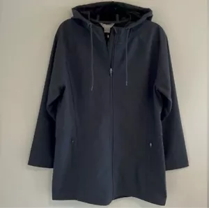 Natural Reflections Women’s L Black Bonded Soft Shell Full Zip Hooded Jacket NWT - Picture 1 of 11