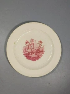 Antique Plate 9 Inch Pink Castle ROYAL National Brotherhood Of Operative Potters - Picture 1 of 20