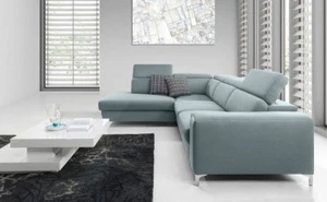Ecksofa Sofa STELLA XL mit Schlaffunktion Mintgrün Ottomane Links - Bild 1 von 3