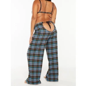 Savage x Fenty Pyjamahose zum Binden Tartan hinten offen Schlafanzug Lounge Hose XL 1X - Bild 1 von 5