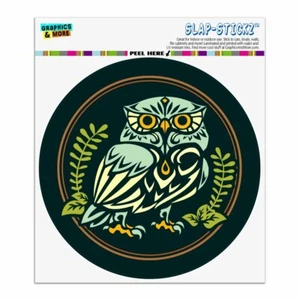 Wise White Tribal Owl Automotive Car Window Locker Circle Bumper Sticker - Picture 1 of 6