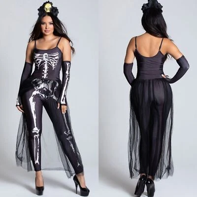 NUEVO Dreamgirl Huesos Desnuros Esqueleto Bebé Conjunto de Disfraz Grande Yandy Foto 1 de 4