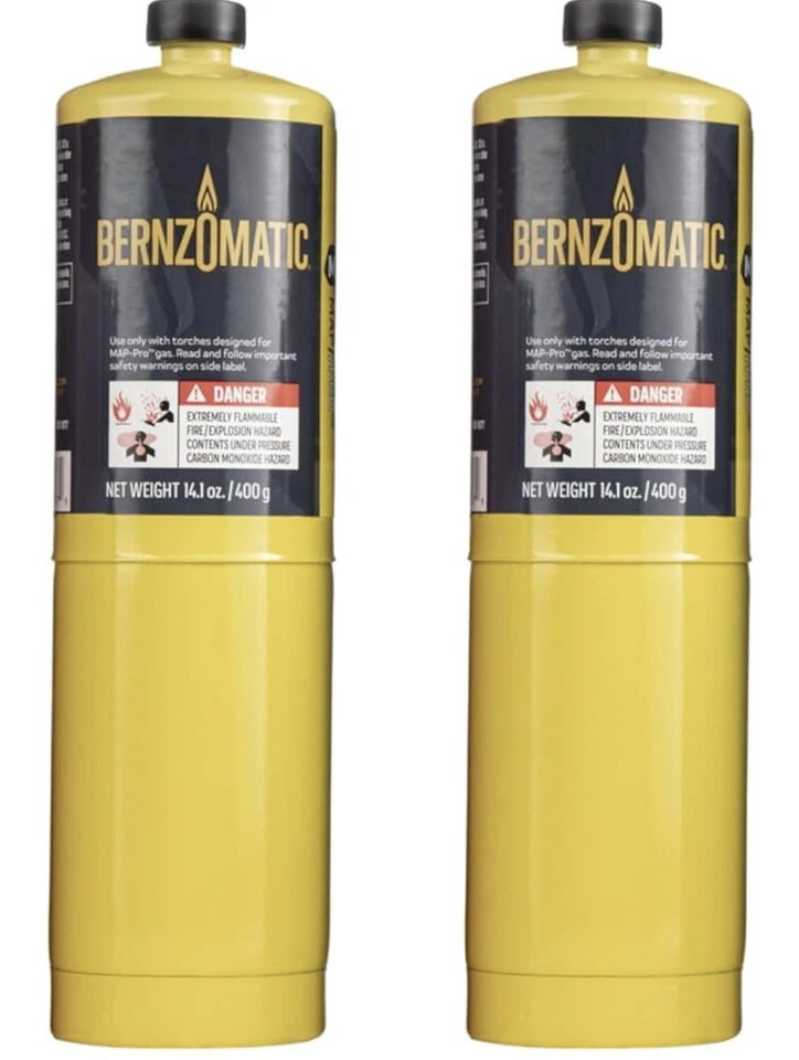 Bernzomatic Pre-Filled MAP-Pro Gas Torch Style Cylinder - Pack of 2