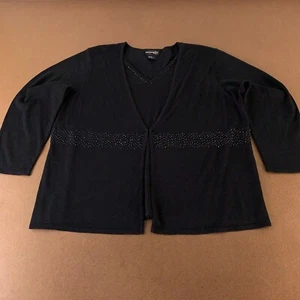 Requirements Women's Size 2X Black Knit Long Sleeve Layered Pullover Sweater Top - Picture 1 of 8