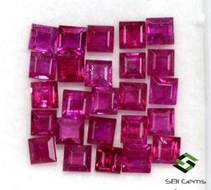 7.01 Cts Natural Ruby Square Cut 2.60 mm Lot 39 Pcs Calibrated Loose Gemstones - Picture 1 of 3