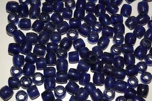 Glaspony Krähe Roller Perlen 9mm, kobaltblau transluzent, 100 pro Strang - Bild 1 von 2