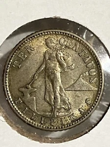 1944-D US Philippines 10 Centavos Coin 75% Silver - Picture 1 of 5