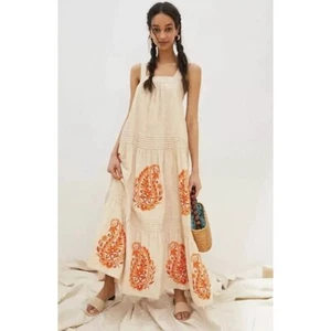 Anthropologie Maxi Dress Embroidered Sleeveless Boho Summer Dress SMALL Q2 - Bild 1 von 8