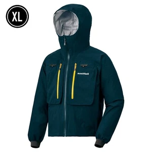 mont-bell Wading Jacket Blue Green Dark Teal XL Unisex Fishing Rainwear New - Picture 1 of 7
