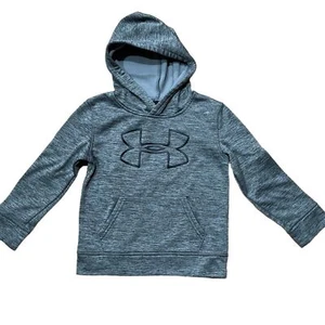 Under Armour ColdGear Boys Pullover Fleece Hoodie Sweatshirt Size 5 Grey EUC - Picture 1 of 6