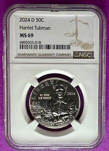 2024 D 50c Harriet Tubman Commemorative Half Dolar NGC MS69 (018)