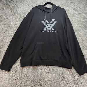 Camisa Vortex Para Hombres 3X Sudadera con Capucha Negra Bolsillo Frontal Mezcla Algodón/Poliéster - Imagen 1 de 9