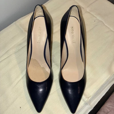 New Nine West Womens 6M NWFLAX Leather Upper Pointed Toe Stiletto Pump Office - Image 1 of 4